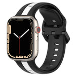 雙色環扣矽膠錶帶，適用於 Apple Watch Ultra 49mm，Apple Watch Series 8&7 45mm，Apple Watch Series 8&7 41mm