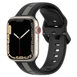 雙色環扣矽膠錶帶，適用於 Apple Watch Ultra 49mm，Apple Watch Series 8&7 45mm，Apple Watch Series 8&7 41mm
