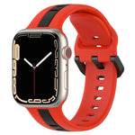 雙色環扣矽膠錶帶，適用於 Apple Watch Ultra 49mm，Apple Watch Series 8&7 45mm，Apple Watch Series 8&7 41mm