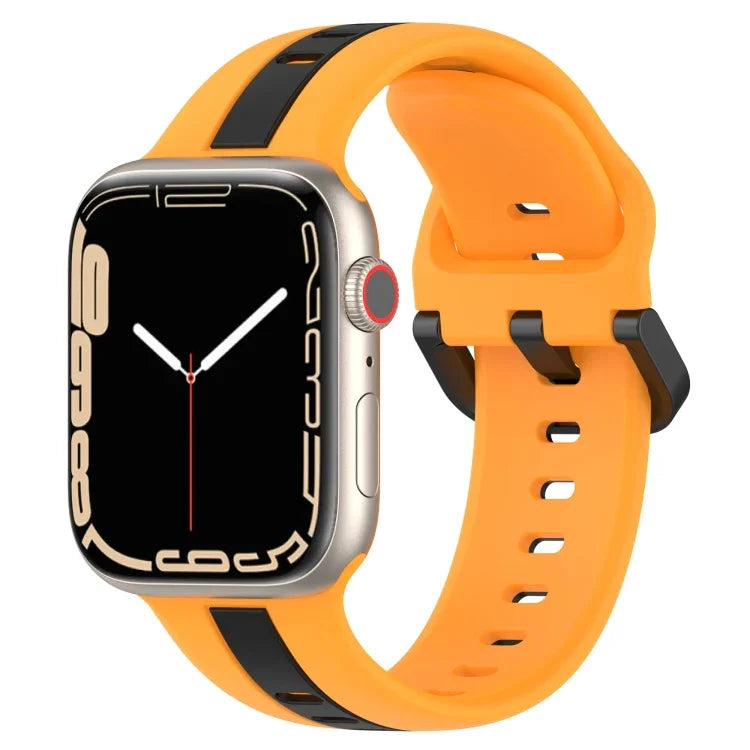 雙色環扣矽膠錶帶，適用於 Apple Watch Ultra 49mm，Apple Watch Series 8&7 45mm，Apple Watch Series 8&7 41mm