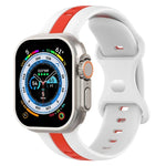 蝴蝶扣雙色矽膠錶帶，適用於 Apple Watch Ultra 49mm，Apple Watch Series 8&7 45mm，Apple Watch Series 8&7 41mm