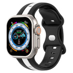 蝴蝶扣雙色矽膠錶帶，適用於 Apple Watch Ultra 49mm，Apple Watch Series 8&7 45mm，Apple Watch Series 8&7 41mm