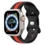 蝴蝶扣雙色矽膠錶帶，適用於 Apple Watch Ultra 49mm，Apple Watch Series 8&7 45mm，Apple Watch Series 8&7 41mm