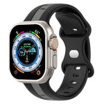 蝴蝶扣雙色矽膠錶帶，適用於 Apple Watch Ultra 49mm，Apple Watch Series 8&7 45mm，Apple Watch Series 8&7 41mm