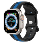 蝴蝶扣雙色矽膠錶帶，適用於 Apple Watch Ultra 49mm，Apple Watch Series 8&7 45mm，Apple Watch Series 8&7 41mm