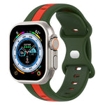 蝴蝶扣雙色矽膠錶帶，適用於 Apple Watch Ultra 49mm，Apple Watch Series 8&7 45mm，Apple Watch Series 8&7 41mm