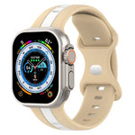 蝴蝶扣雙色矽膠錶帶，適用於 Apple Watch Ultra 49mm，Apple Watch Series 8&7 45mm，Apple Watch Series 8&7 41mm