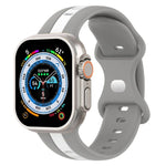 蝴蝶扣雙色矽膠錶帶，適用於 Apple Watch Ultra 49mm，Apple Watch Series 8&7 45mm，Apple Watch Series 8&7 41mm