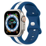 蝴蝶扣雙色矽膠錶帶，適用於 Apple Watch Ultra 49mm，Apple Watch Series 8&7 45mm，Apple Watch Series 8&7 41mm