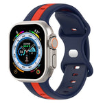 蝴蝶扣雙色矽膠錶帶，適用於 Apple Watch Ultra 49mm，Apple Watch Series 8&7 45mm，Apple Watch Series 8&7 41mm