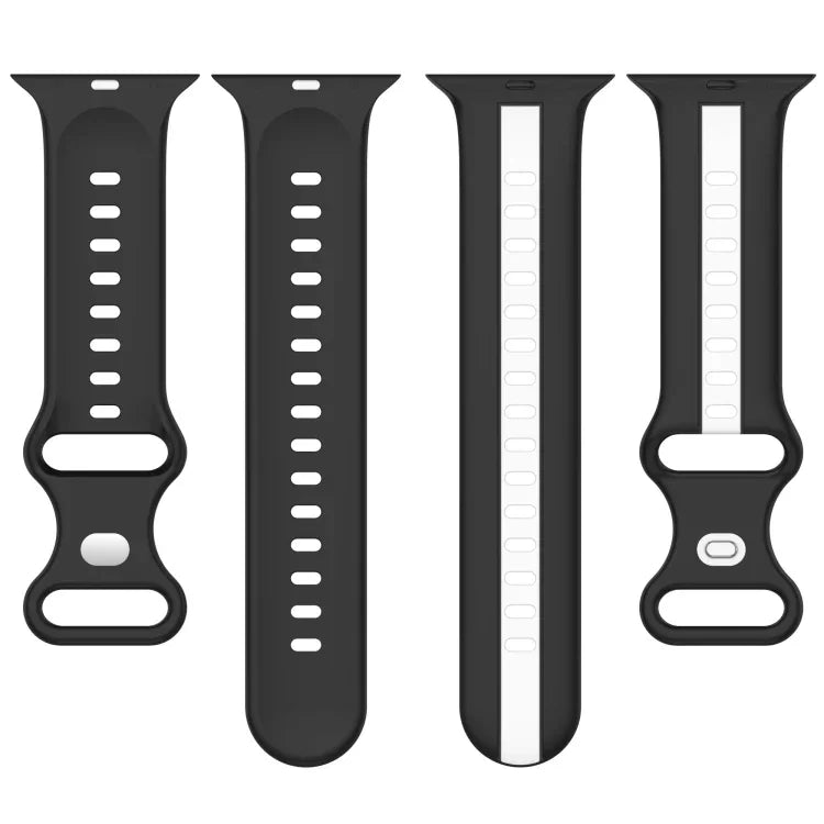 蝴蝶扣雙色矽膠錶帶，適用於 Apple Watch Ultra 49mm，Apple Watch Series 8&7 45mm，Apple Watch Series 8&7 41mm