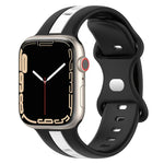 蝴蝶扣雙色矽膠錶帶，適用於 Apple Watch Ultra 49mm，Apple Watch Series 8&7 45mm，Apple Watch Series 8&7 41mm