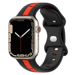蝴蝶扣雙色矽膠錶帶，適用於 Apple Watch Ultra 49mm，Apple Watch Series 8&7 45mm，Apple Watch Series 8&7 41mm