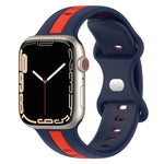 蝴蝶扣雙色矽膠錶帶，適用於 Apple Watch Ultra 49mm，Apple Watch Series 8&7 45mm，Apple Watch Series 8&7 41mm