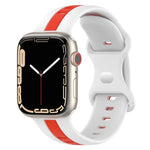蝴蝶扣雙色矽膠錶帶，適用於 Apple Watch Ultra 49mm，Apple Watch Series 8&7 45mm，Apple Watch Series 8&7 41mm
