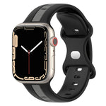 蝴蝶扣雙色矽膠錶帶，適用於 Apple Watch Ultra 49mm，Apple Watch Series 8&7 45mm，Apple Watch Series 8&7 41mm