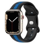 蝴蝶扣雙色矽膠錶帶，適用於 Apple Watch Ultra 49mm，Apple Watch Series 8&7 45mm，Apple Watch Series 8&7 41mm