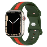 蝴蝶扣雙色矽膠錶帶，適用於 Apple Watch Ultra 49mm，Apple Watch Series 8&7 45mm，Apple Watch Series 8&7 41mm