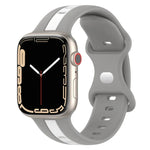 蝴蝶扣雙色矽膠錶帶，適用於 Apple Watch Ultra 49mm，Apple Watch Series 8&7 45mm，Apple Watch Series 8&7 41mm