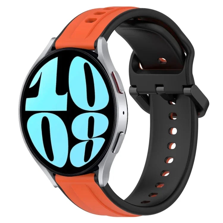 20mm 凸起環雙色矽膠錶帶，適用於 Samsung Galaxy Watch 6 40mm，適用於 Samsung Galaxy Watch 6 Classic 43mm