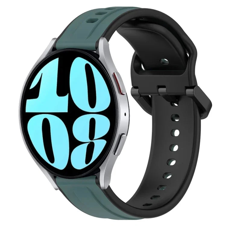 20mm 凸起環雙色矽膠錶帶，適用於 Samsung Galaxy Watch 6 40mm，適用於 Samsung Galaxy Watch 6 Classic 43mm
