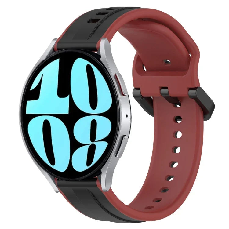 20mm 凸起環雙色矽膠錶帶，適用於 Samsung Galaxy Watch 6 40mm，適用於 Samsung Galaxy Watch 6 Classic 43mm