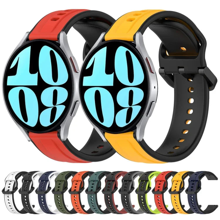 20mm 凸起環雙色矽膠錶帶，適用於 Samsung Galaxy Watch 6 40mm，適用於 Samsung Galaxy Watch 6 Classic 43mm