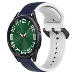 20mm 凸起環雙色矽膠錶帶，適用於 Samsung Galaxy Watch 6 40mm，適用於 Samsung Galaxy Watch 6 Classic 43mm