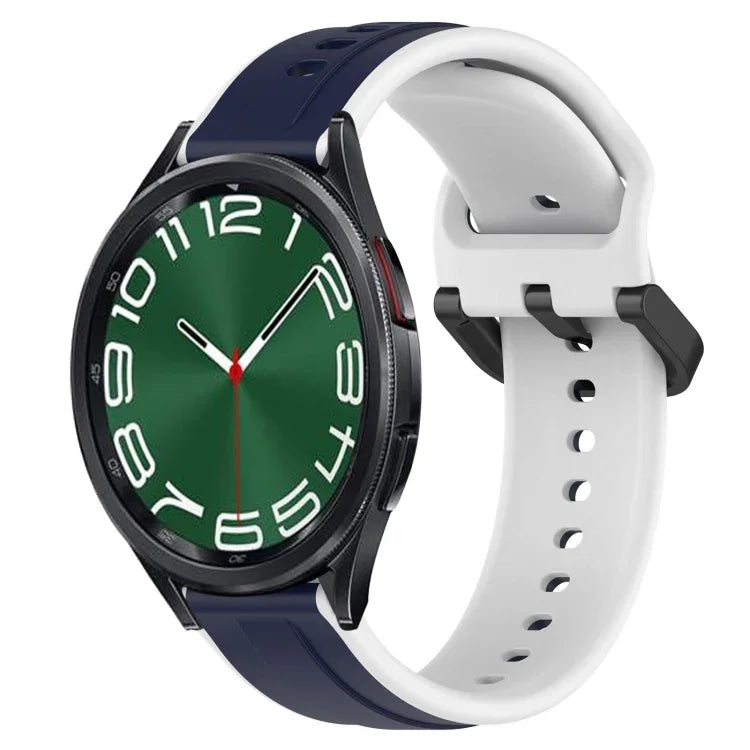 20mm 凸起環雙色矽膠錶帶，適用於 Samsung Galaxy Watch 6 40mm，適用於 Samsung Galaxy Watch 6 Classic 43mm