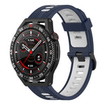22mm Vertical Two-Color Silicone Watch Band, For Garmin Vivoactive4