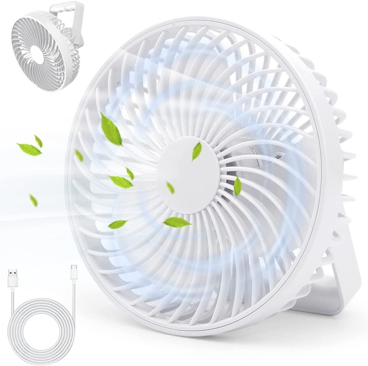 多功能 LED 可充電戶外便攜帳篷露營風扇，黑色，白色