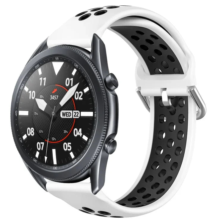 22mm 打孔透氣運動矽膠錶帶，適用於 Samsung Galaxy Watch3 45mm，適用於 Samsung Gear S3 Classic，適用於 Samsung Gear S3 Frontier