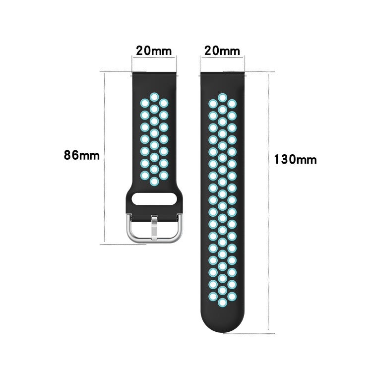 20mm Perforated Breathable Sports Silicone Watch Band, For Amazfit GTS 2 Mini, For Amazfit GTS 2, For Amazfit GTS