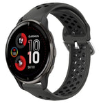 20mm Perforated Breathable Sports Silicone Watch Band, For Garmin Vivoactive3 Music, For Garmin Venu 2 Plus, For Garmin Approach S40