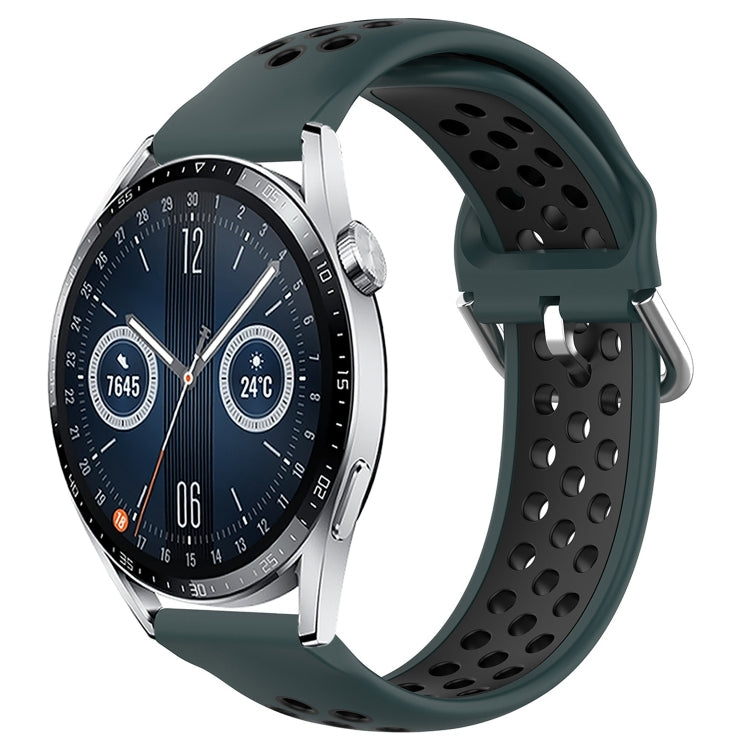 22mm Perforated Breathable Sports Silicone Watch Band, For Huawei Watch GT3 46mm, For Huawei Watch GT Runner, For Huawei Watch 3