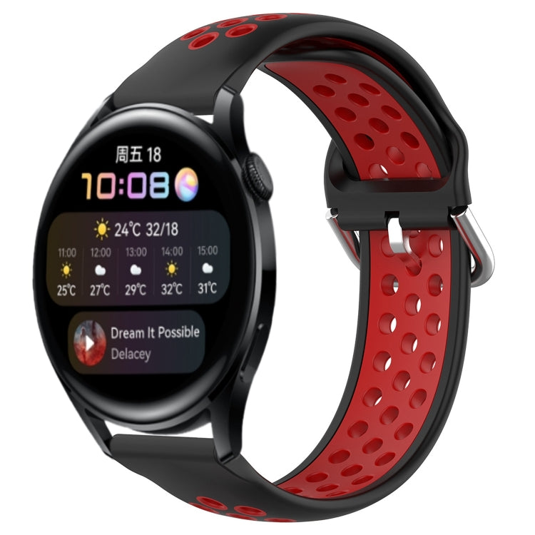 22mm Perforated Breathable Sports Silicone Watch Band, For Huawei Watch GT3 46mm, For Huawei Watch GT Runner, For Huawei Watch 3