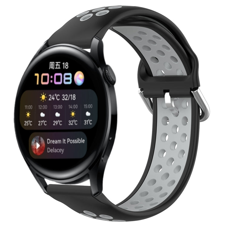22mm Perforated Breathable Sports Silicone Watch Band, For Huawei Watch GT3 46mm, For Huawei Watch GT Runner, For Huawei Watch 3