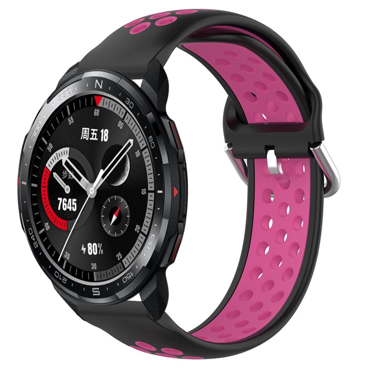 22mm Perforated Breathable Sports Silicone Watch Band, For Honor Watch GS Pro, For Honor Magic Watch 2 46mm, For Honor Watch Dream