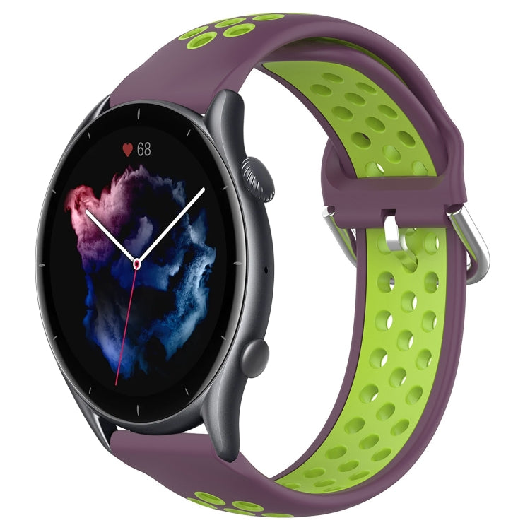 22mm Perforated Breathable Sports Silicone Watch Band, For Amazfit GTR 3 Pro, For Amazfit GTR 2e, For Amazfit GTR 2