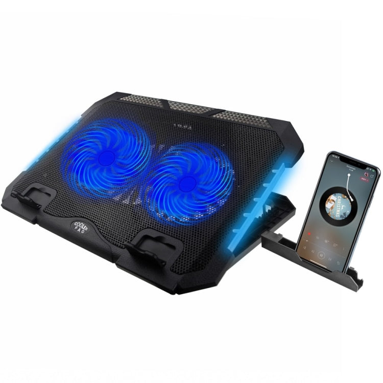 S900 雙USB埠可調高度RGB筆記型電腦散熱墊支架，S900
