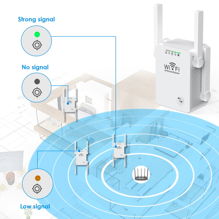 U8 300Mbps無線WiFi中繼擴展路由器Wi-Fi訊號放大器WiFi增強器，美規插頭，歐規插頭