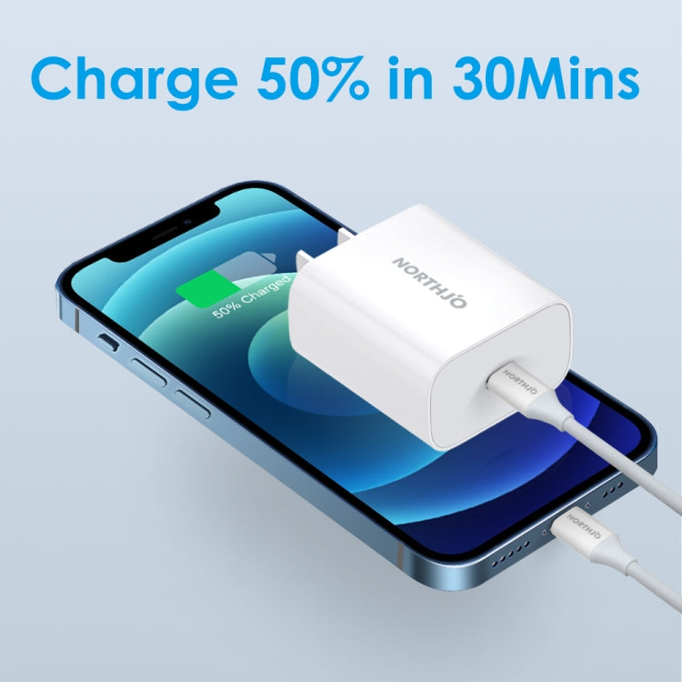 NORTHJO NOPD2000 PD 20W USB-C / Type-C 單埠快速壁充，美規插頭，歐規插頭