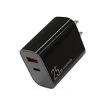 NORTHJO NOPD2502 PD 25W USB-C/Type-C + QC 3.0 USB 雙埠快速充電器，美規插頭，歐規插頭，英規插頭，澳規插頭