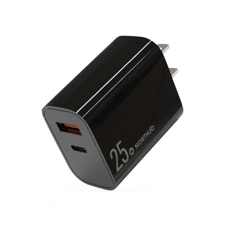 NORTHJO NOPD2502 PD 25W USB-C/Type-C + QC 3.0 USB 雙埠快速充電器，美規插頭，歐規插頭，英規插頭，澳規插頭