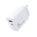 NORTHJO NOPD2502 PD 25W USB-C/Type-C + QC 3.0 USB 雙埠快速充電器，美規插頭，歐規插頭，英規插頭，澳規插頭