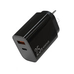 NORTHJO NOPD2502 PD 25W USB-C/Type-C + QC 3.0 USB 雙埠快速充電器，美規插頭，歐規插頭，英規插頭，澳規插頭