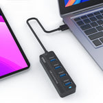 Onten 5305 四合一 USB3.0 四埠集線器擴充座，5305
