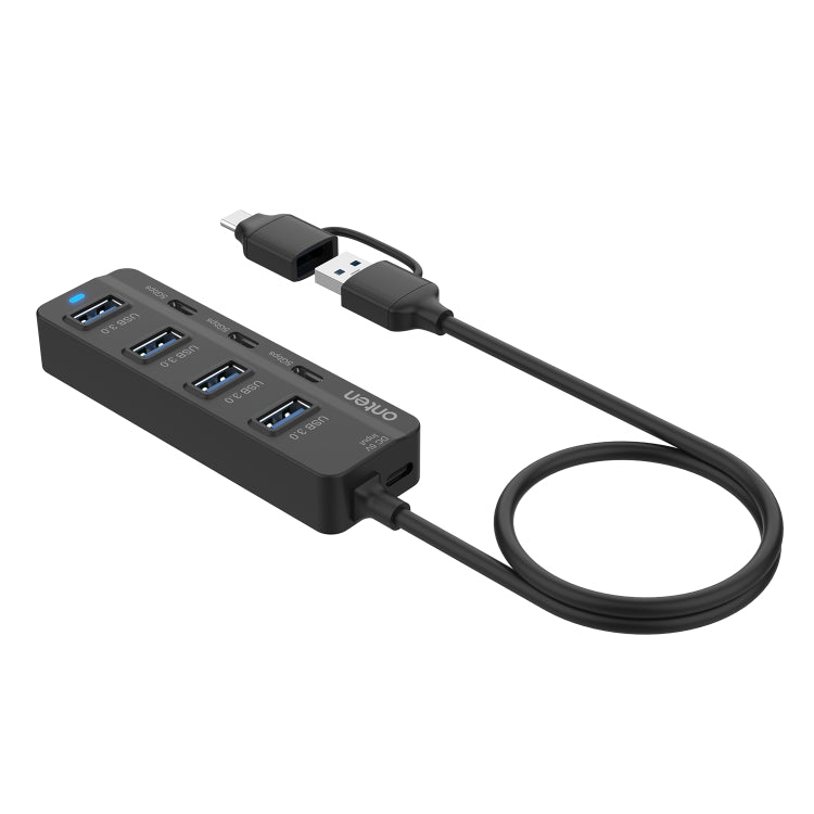 Onten UCA5306 七合二 USB3.0 + Type-C 七埠集線器擴充座，支援 OTG 功能，UCA5306