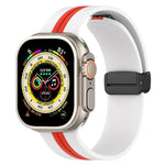 磁吸扣雙色矽膠錶帶，適用於 Apple Watch Ultra 49mm，Apple Watch Series 8&7 45mm，Apple Watch Series 8&7 41mm