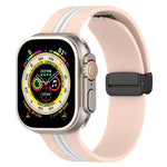 磁吸扣雙色矽膠錶帶，適用於 Apple Watch Ultra 49mm，Apple Watch Series 8&7 45mm，Apple Watch Series 8&7 41mm